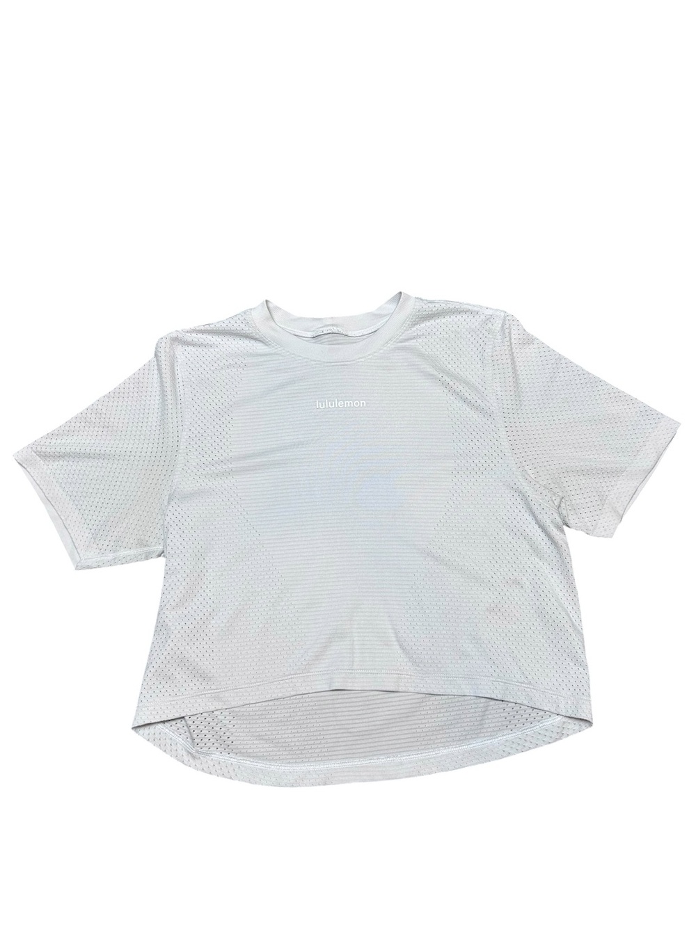 Lululemon women’s cropped swiftly tech spellout top size medium/6/8